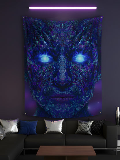Blue Cypher Tapestry