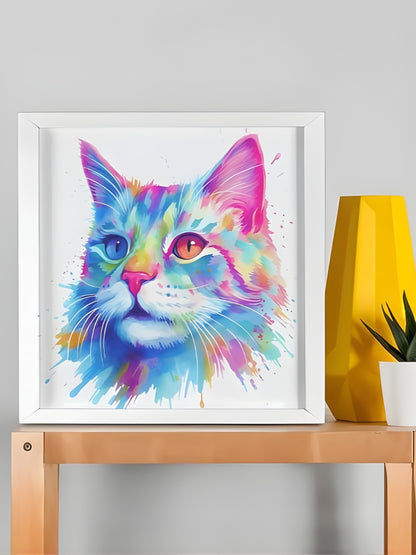 Color Splash Cat Framed Art