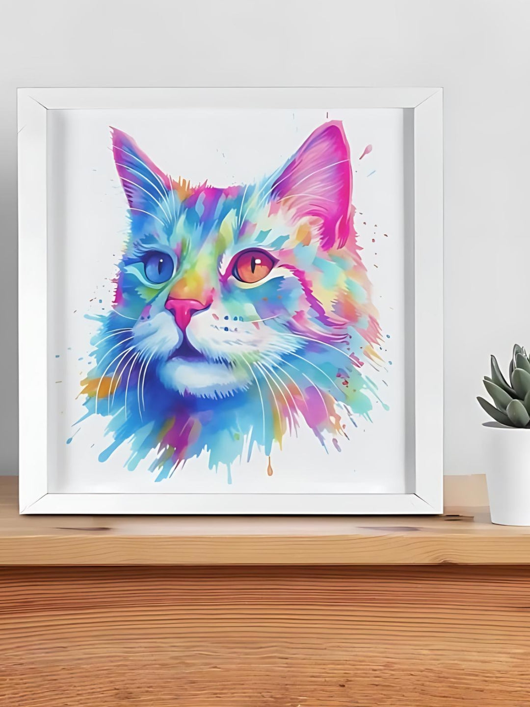 Color Splash Cat Framed Art
