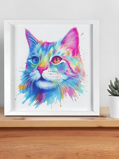 Color Splash Cat Framed Art