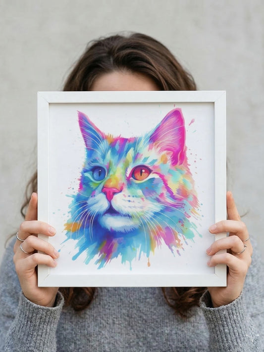 Color Splash Cat Framed Art