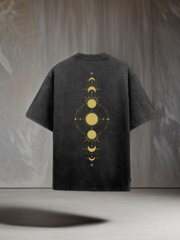 Celestial Eclipse Acid Wash Oversized T-Shirt [unisex] - Lume vibe