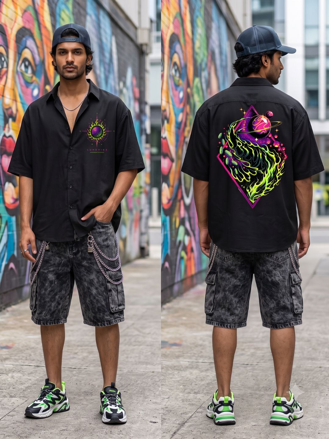 Cosmic Flame Oversized Shirt