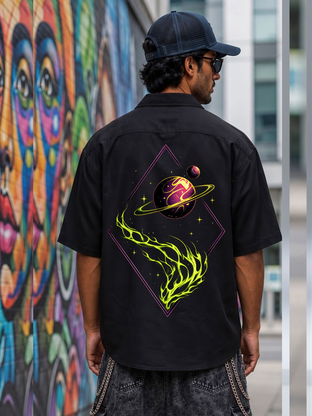 Cosmic Flame Oversized Shirt