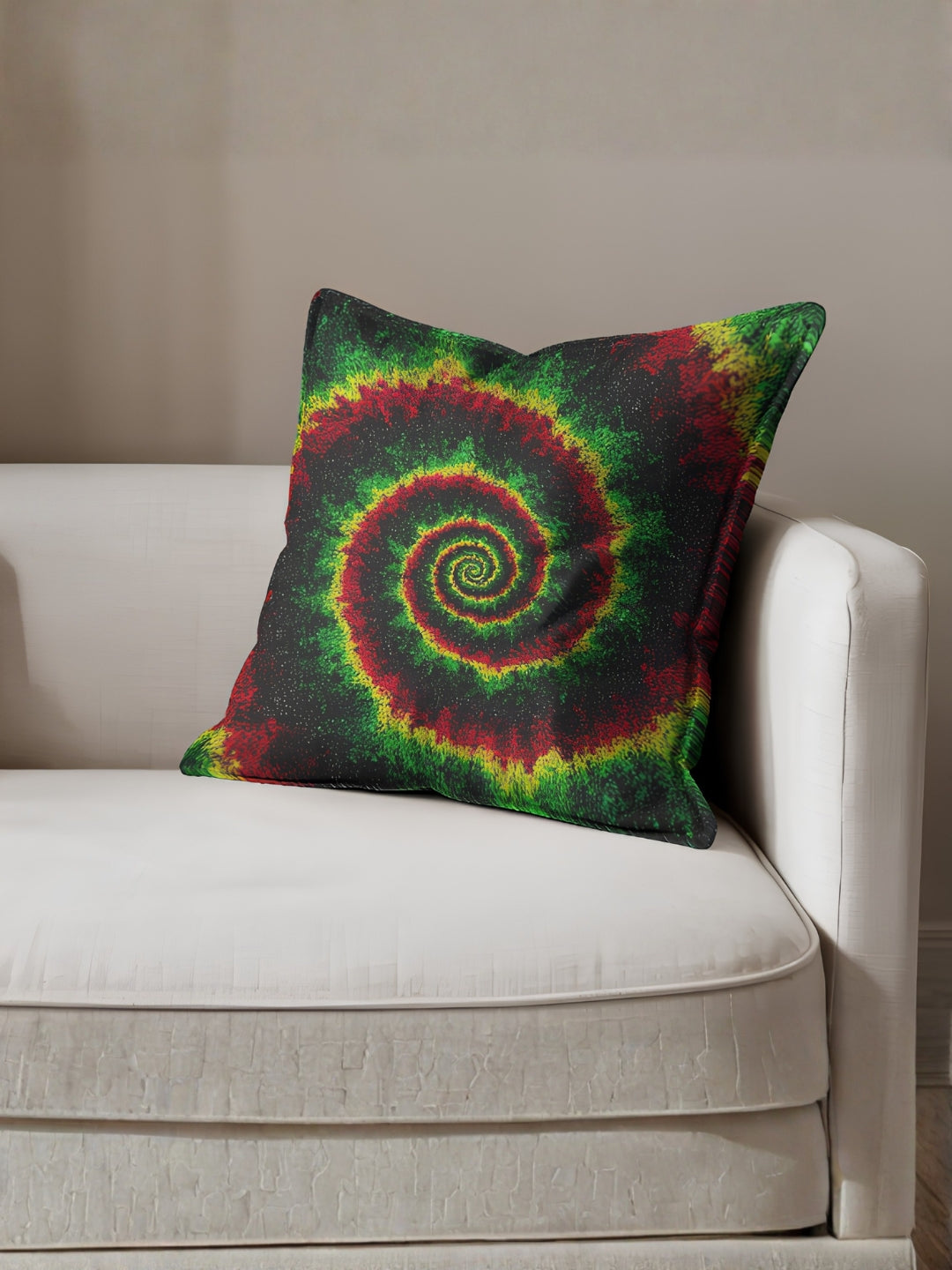 Dual-Sided Spiral Print Cushion Cover