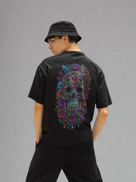 Floral Skull - Classic Oversized Tee [ unisex ] - Lume vibe