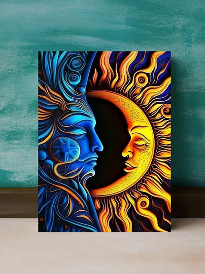 Fusion of Sun and Moon - Framed Canvas Art - Lume vibe