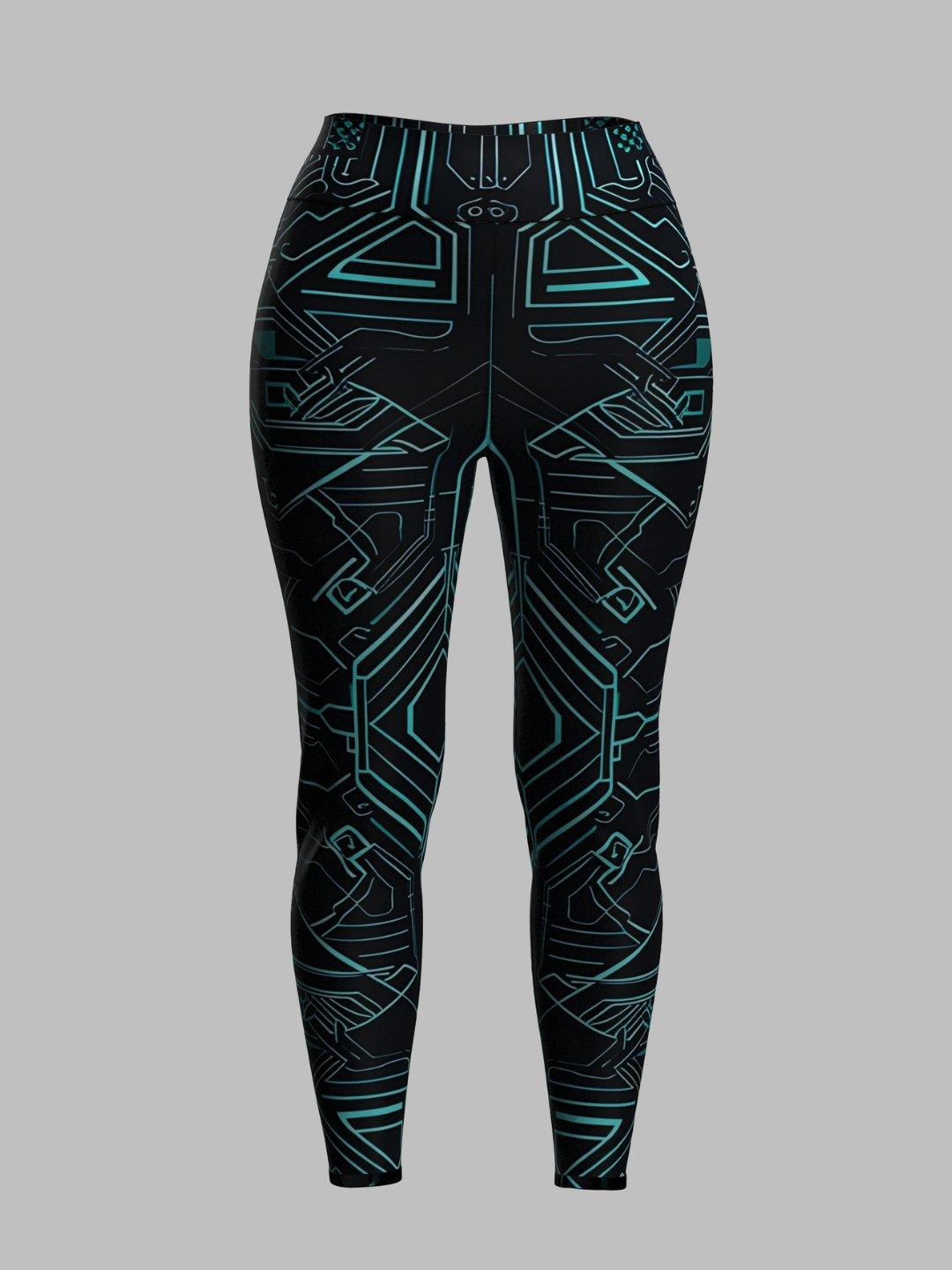 Futuristic Circuitry High - Waist Leggings - Lume vibe