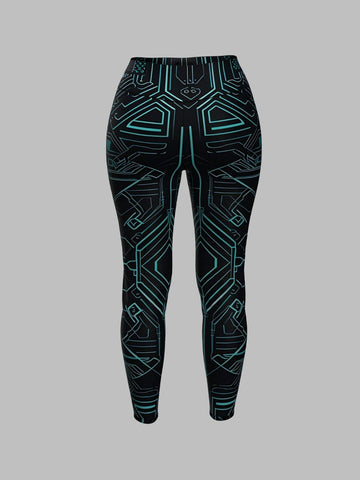 Futuristic Circuitry High - Waist Leggings - Lume vibe