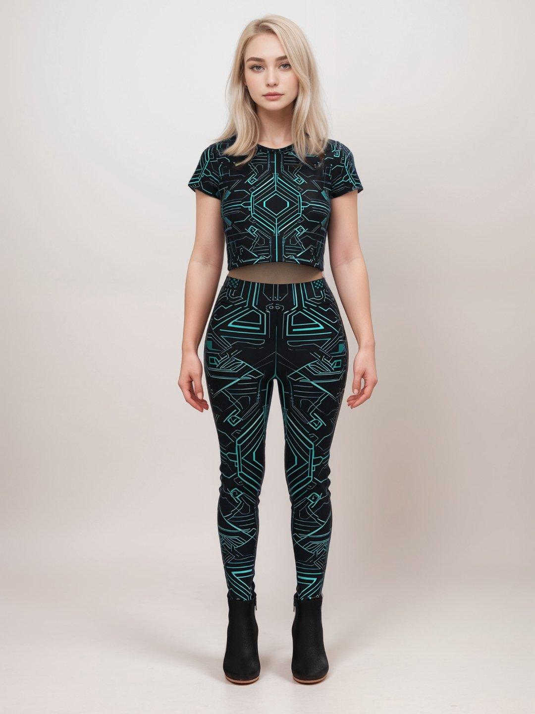 Futuristic Circuitry High - Waist Leggings - Lume vibe