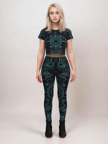 Futuristic Circuitry High - Waist Leggings - Lume vibe