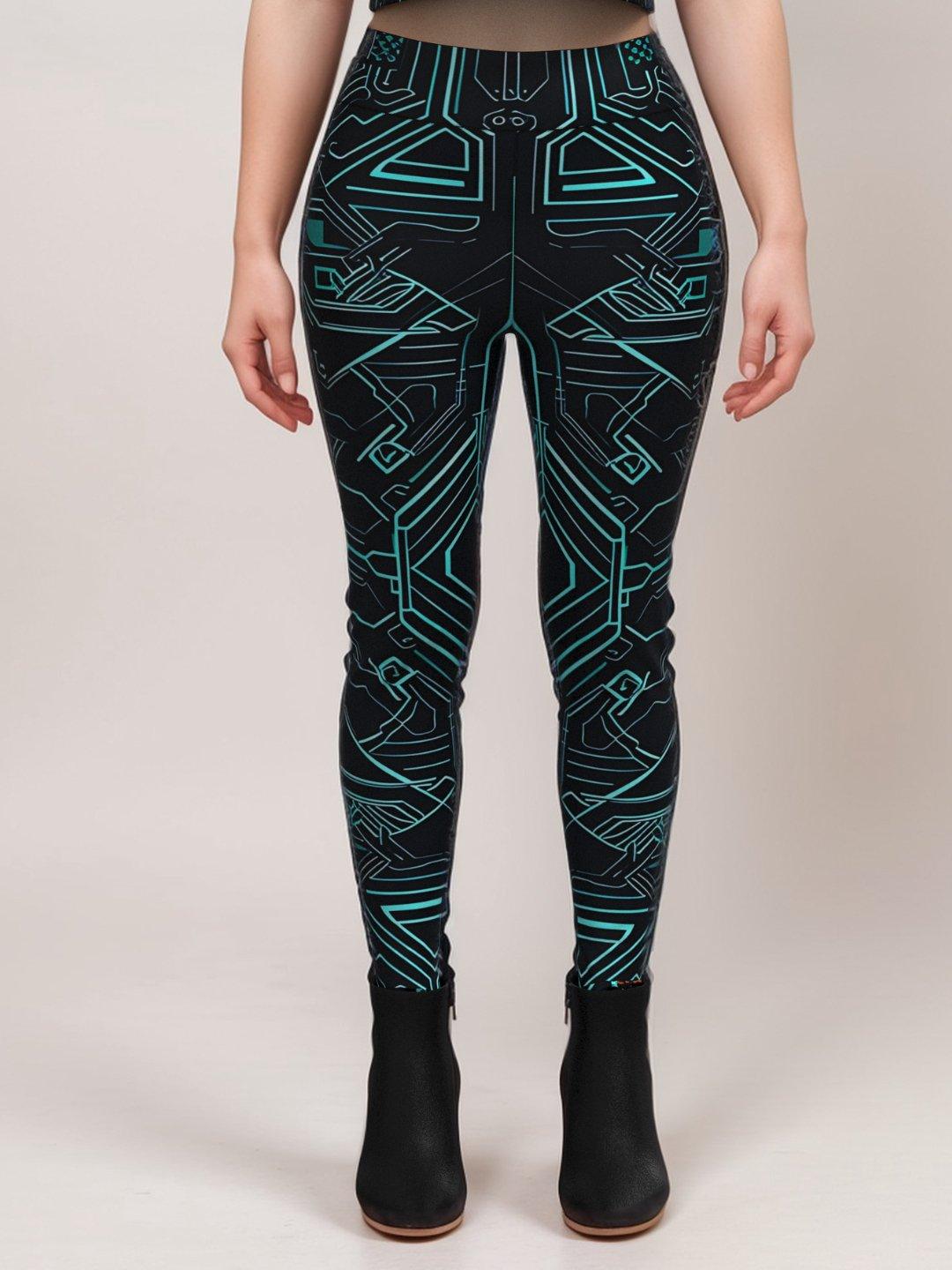 Futuristic Circuitry High - Waist Leggings - Lume vibe