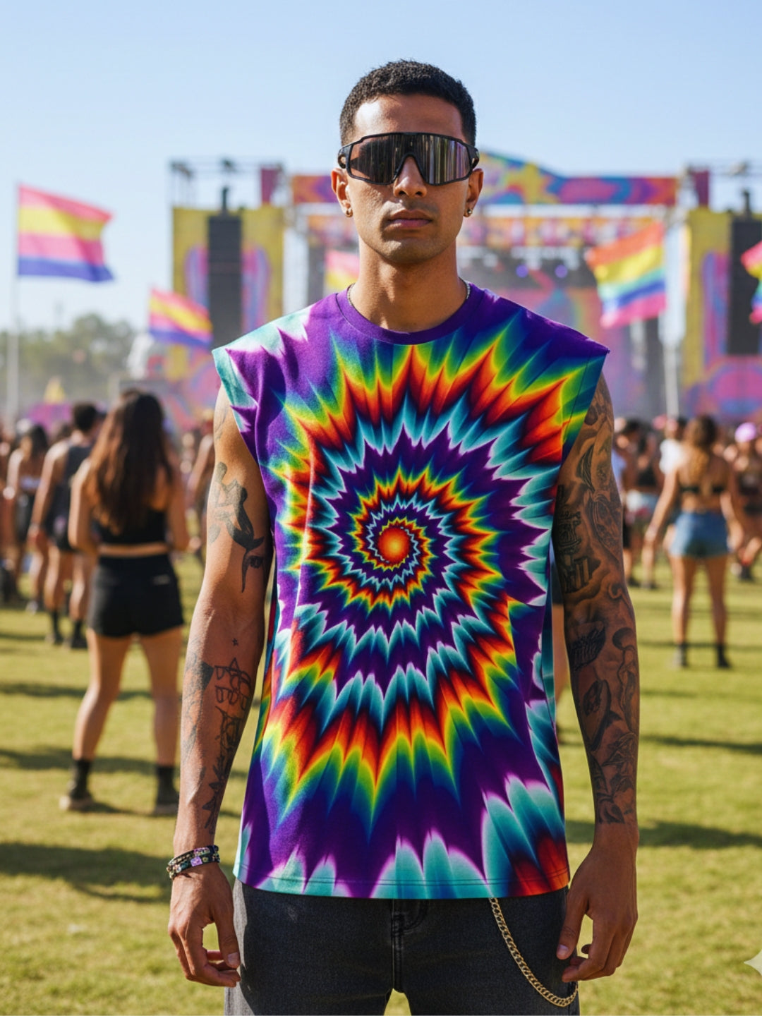 Galactic Spin Festival Sleeveless Tee