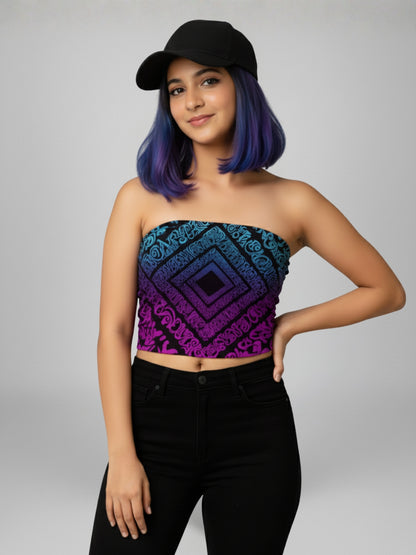 Galaxy Script Tube Top