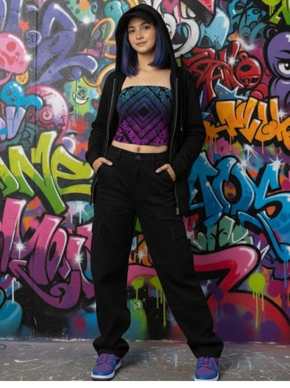 Galaxy Script Tube Top