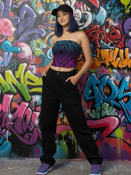 Galaxy Script Tube Top