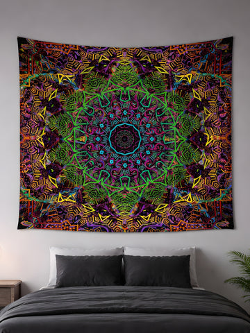 Geometric Psychedelic Mandala Wall Tapestry