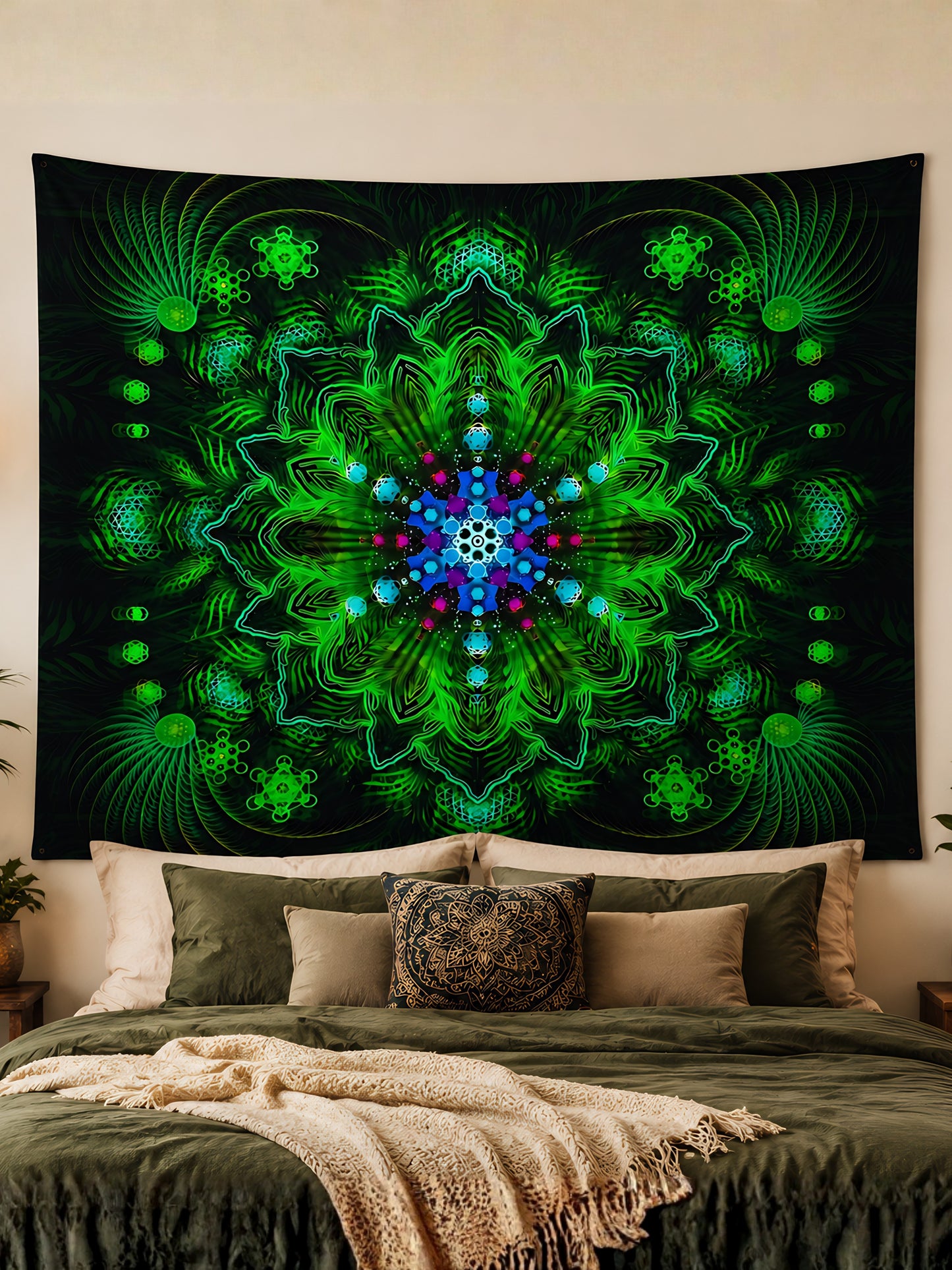 Glowspire Mandala Tapestry