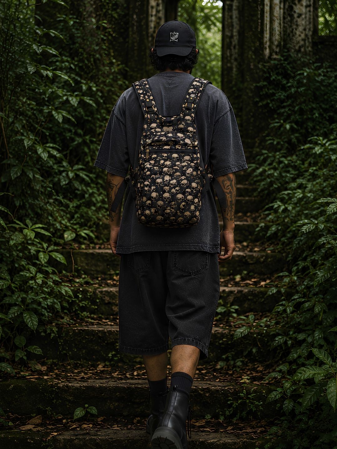 Gothic Skull Ninja Backpack – Unisex Festival Bag