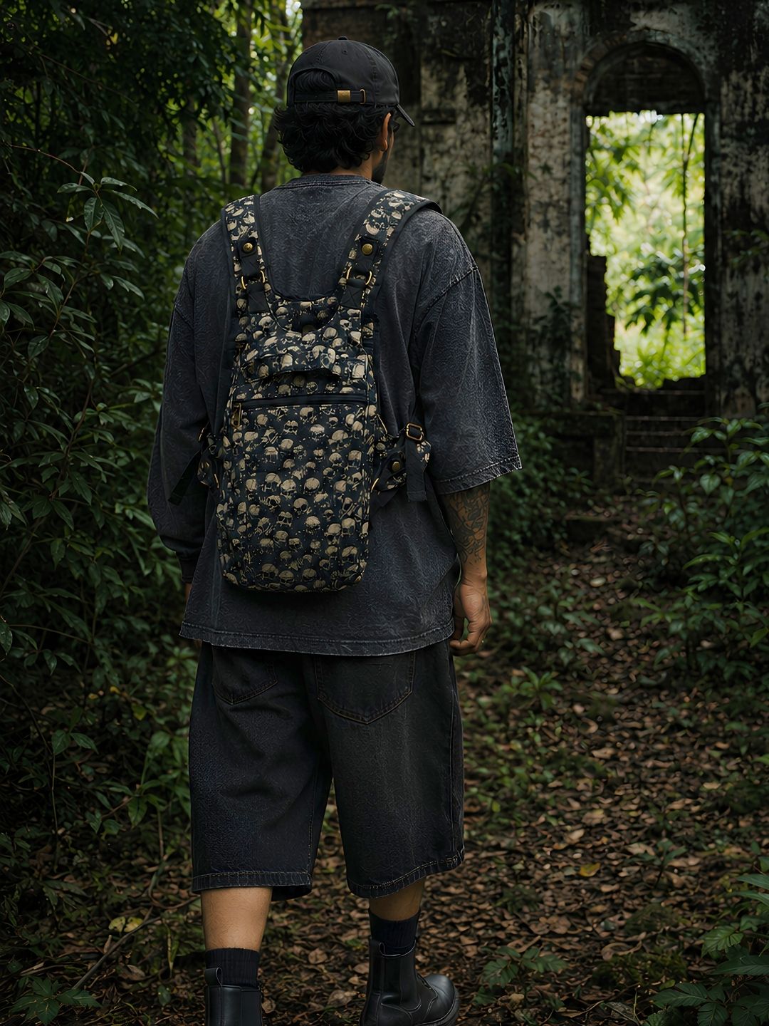Gothic Skull Ninja Backpack – Unisex Festival Bag