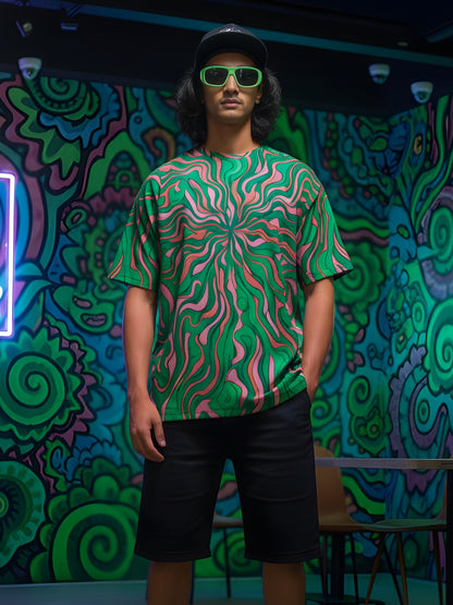 TranceWave Oversized UV Glow T-Shirt