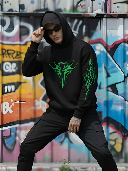 Green Tribal Flame Hoodie