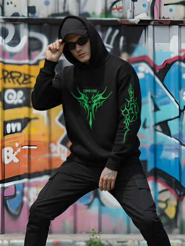 Green Tribal Flame Hoodie