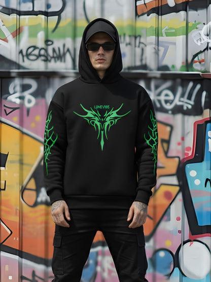 Green Tribal Flame Hoodie
