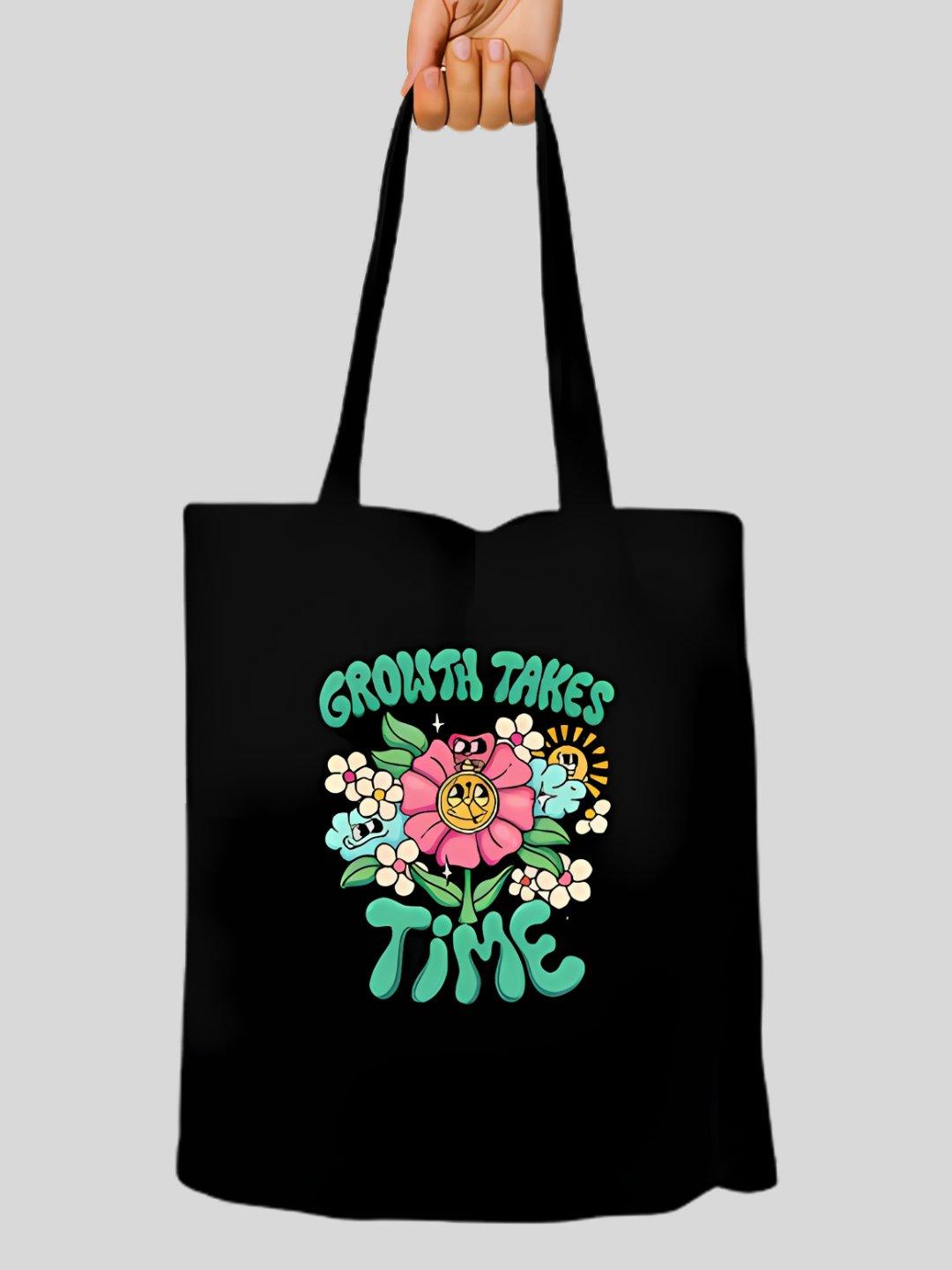 Growth Takes Time Unisex Zipper Tote Bag - Lume vibe
