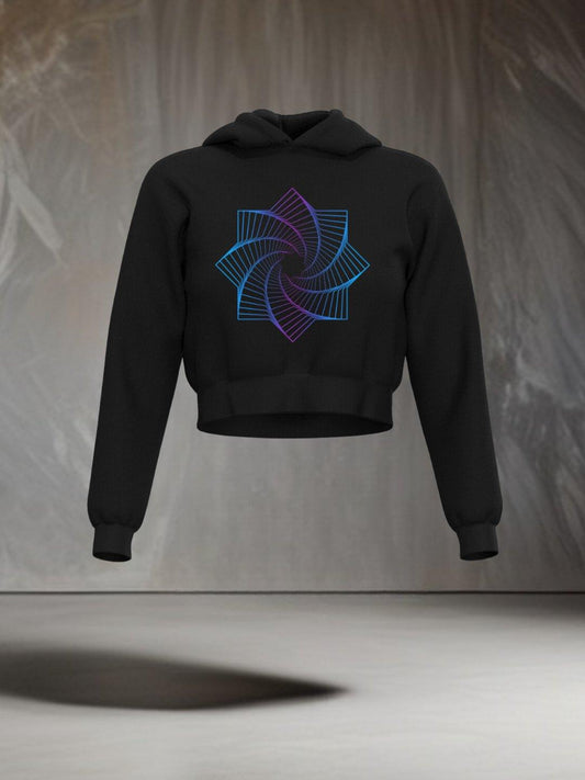 Hypnotic Spiral Crop Hoodie - Lume vibe