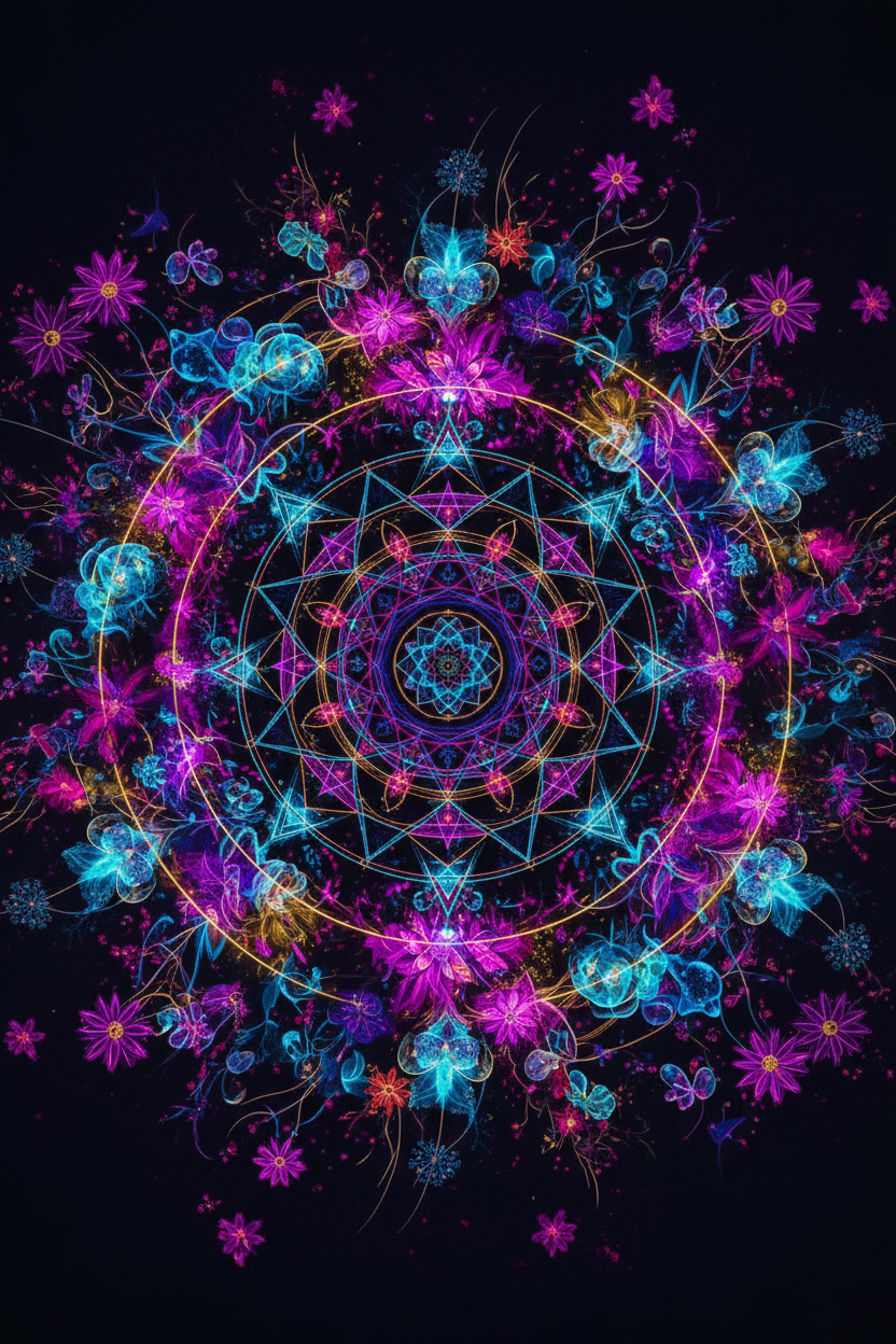 Visionary art all-over print graphic for front panel