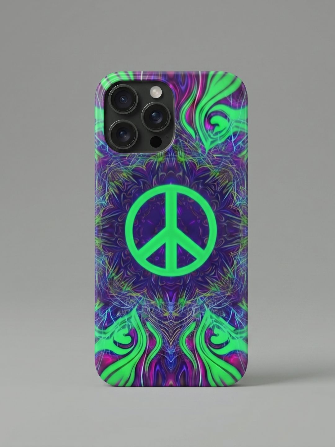 Neon Peace Abstract iPhone Glass Case