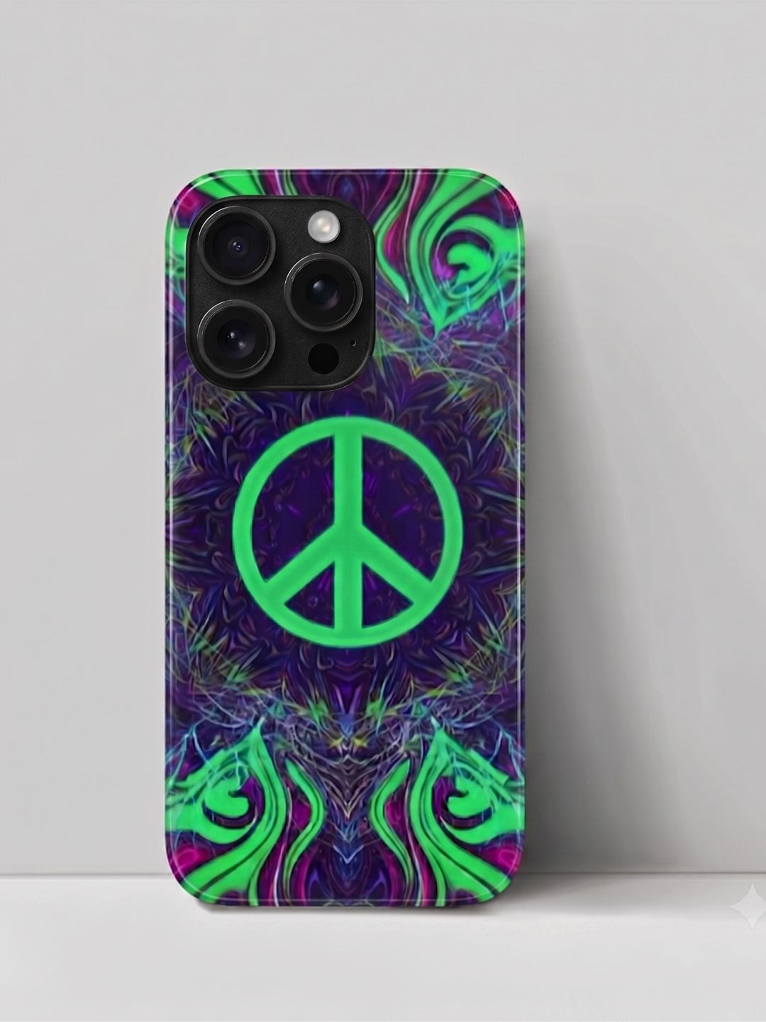 Neon Peace Abstract iPhone Glass Case