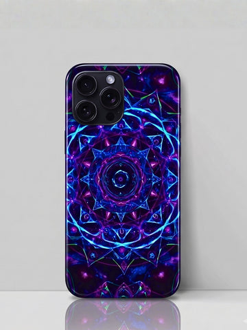 Cosmic Mandala Glossy Tempered Glass Premium iPhone Case