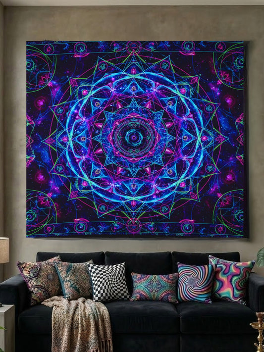 Cosmic Bloom Mandala Tapestry
