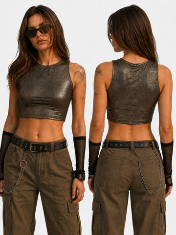 Metallic Crop Tank