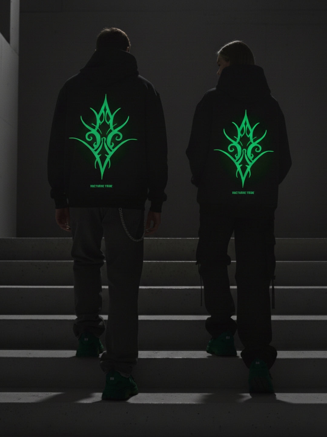 Nocturne Tribe Glow in Dark Hoodie – Heavyweight Drop Fit