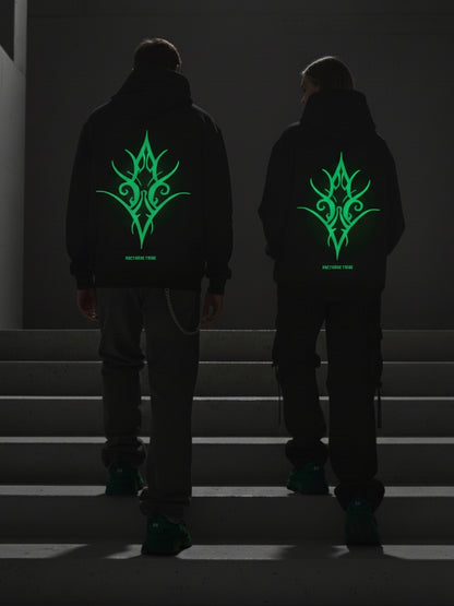 Nocturne Tribe Glow in Dark Hoodie – Heavyweight Drop Fit