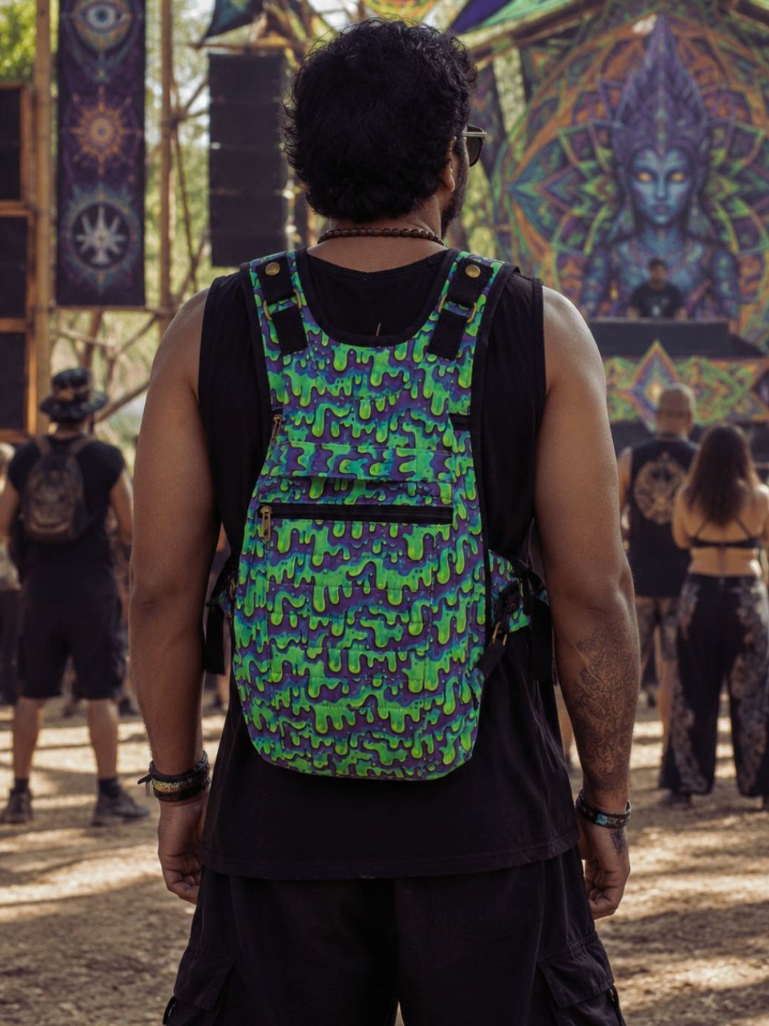 Neon Drip Ninja Backpack  – Unisex Festival Bag