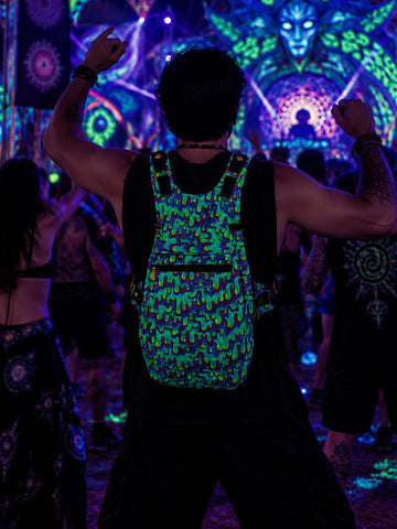 Neon Drip Ninja Backpack  – Unisex Festival Bag