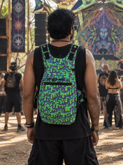 Neon Drip Ninja Backpack  – Unisex Festival Bag