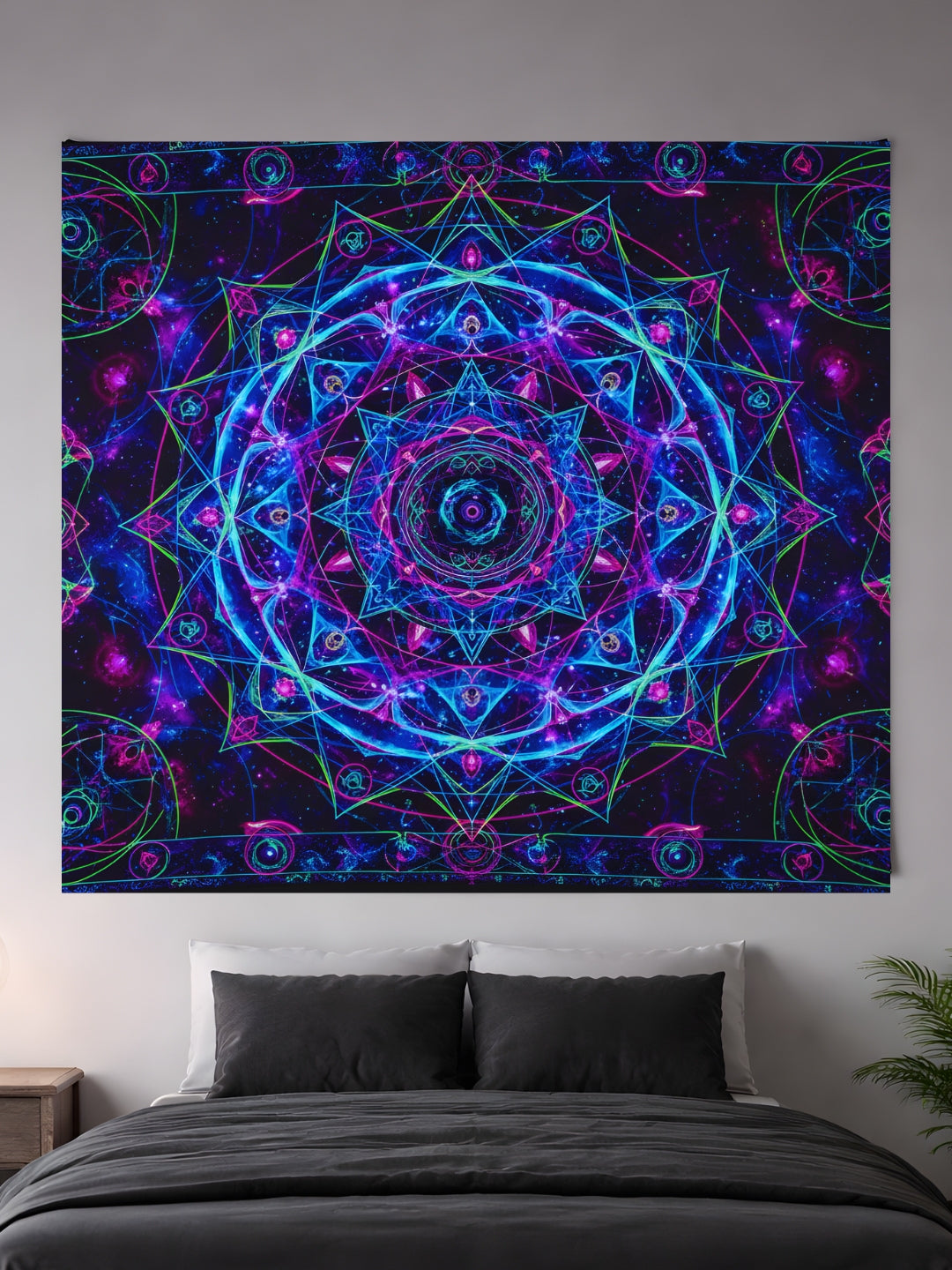 Cosmic Bloom Mandala Tapestry