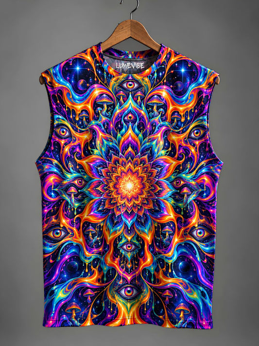 Aurora Mandala Sleeveless Tee - RGB Glow