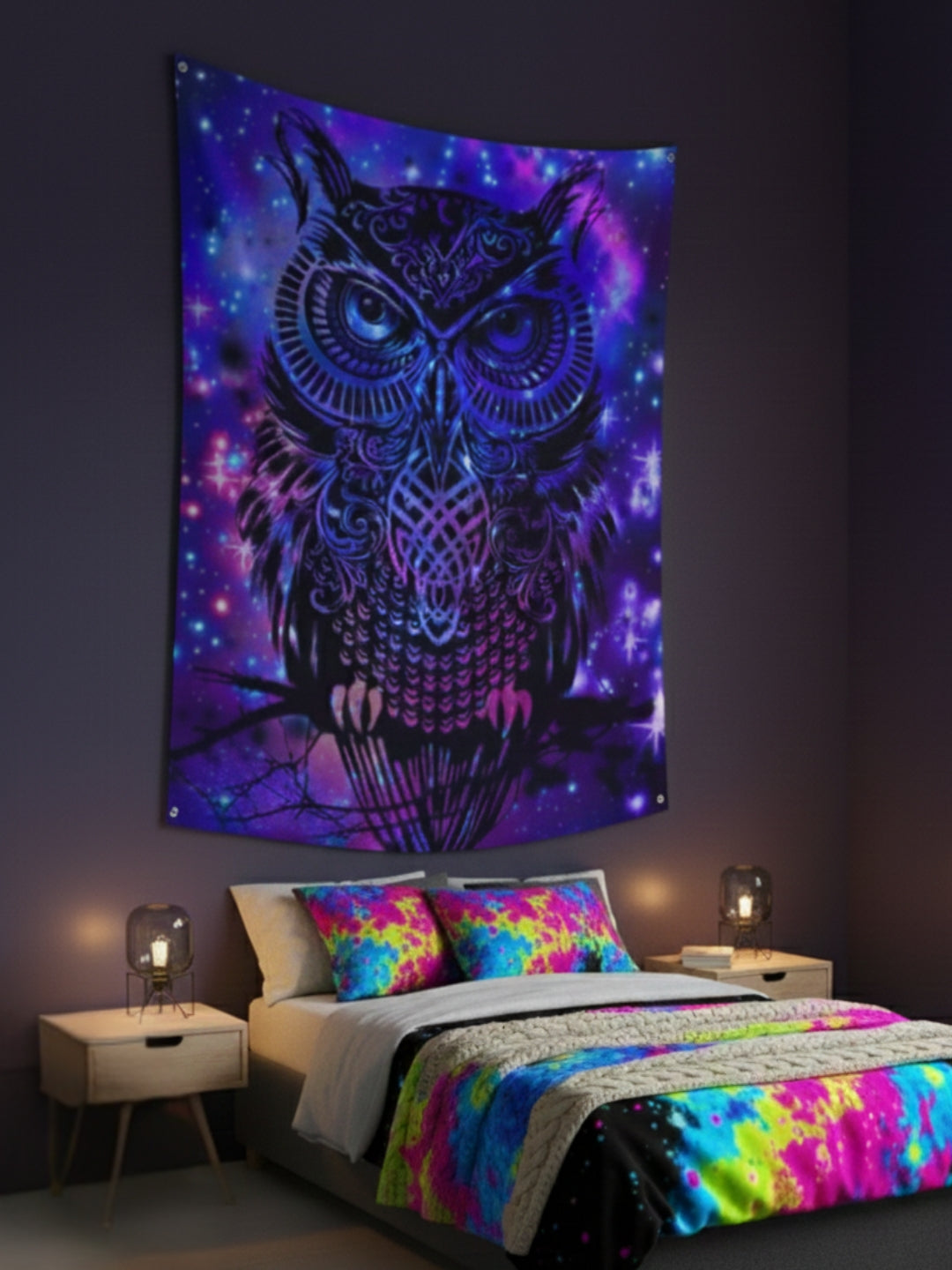 Nebula Owl Tapestry