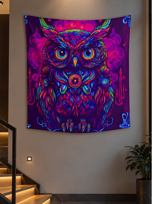Luminous Owl Tapestry