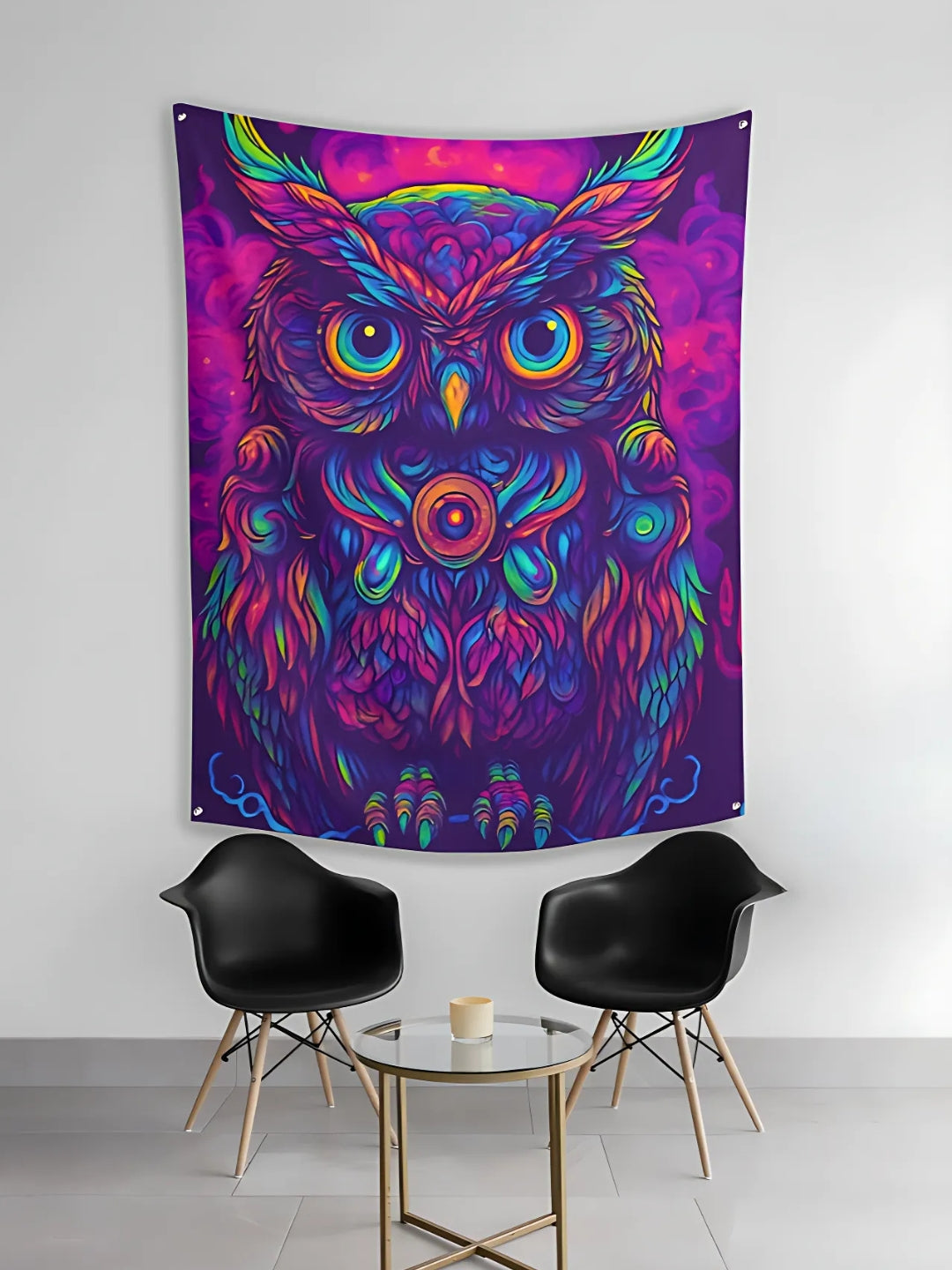 Luminous Owl Tapestry