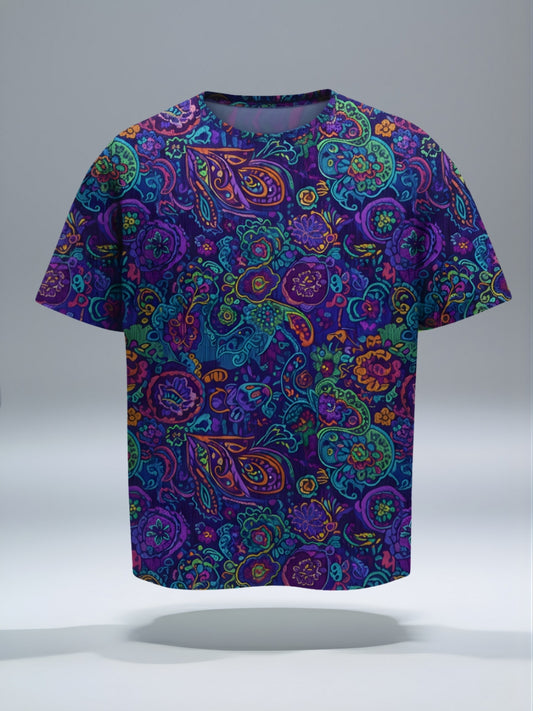 Paisley Print Oversized T-Shirt – Unisex