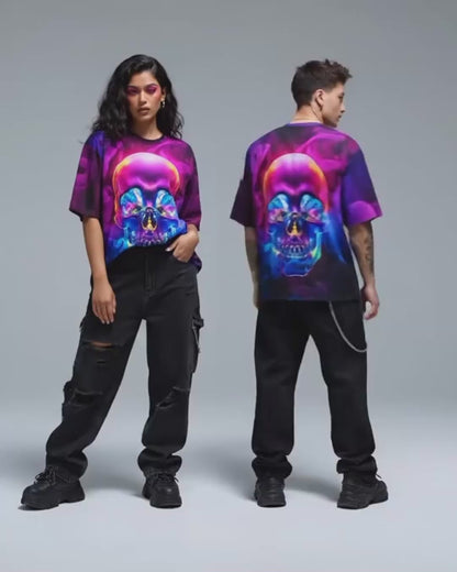 Glow Skull Oversized T-Shirt