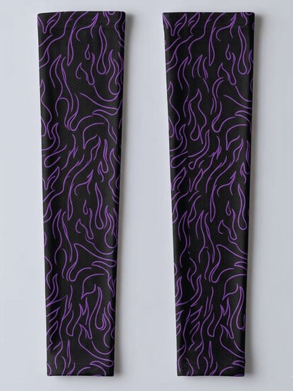 Purple Flame Arm Sleeves -Set of 2