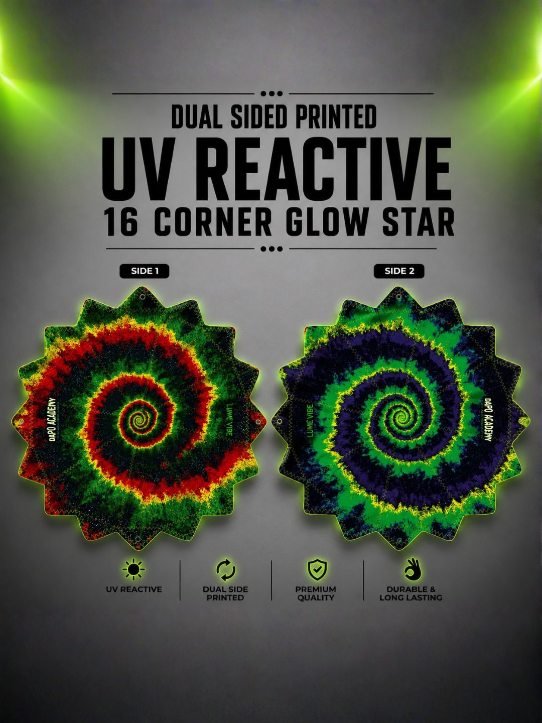 Nebula Burst Dual-Sided UV Reactive 16 Corner Dapo